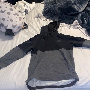 Men’s small gray and black adidas hoodie